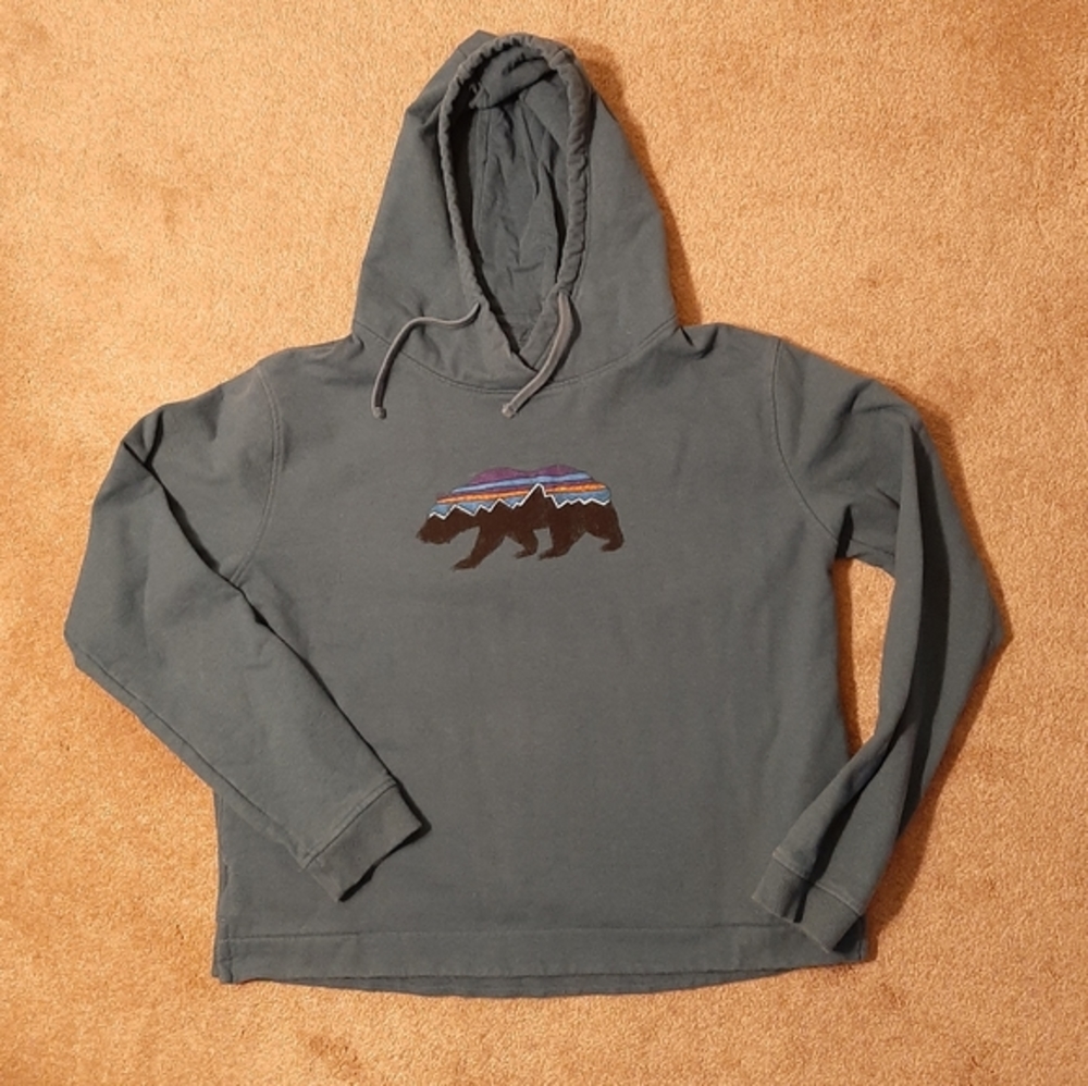 PATAGONIA FITZ ROY BEAR MOUNTAIN UPRISAL HOODIE HOODY TEAL XL